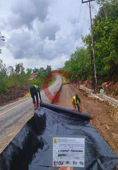 proyek pemasangan geotextile woven cv gempita raya konstrusindo