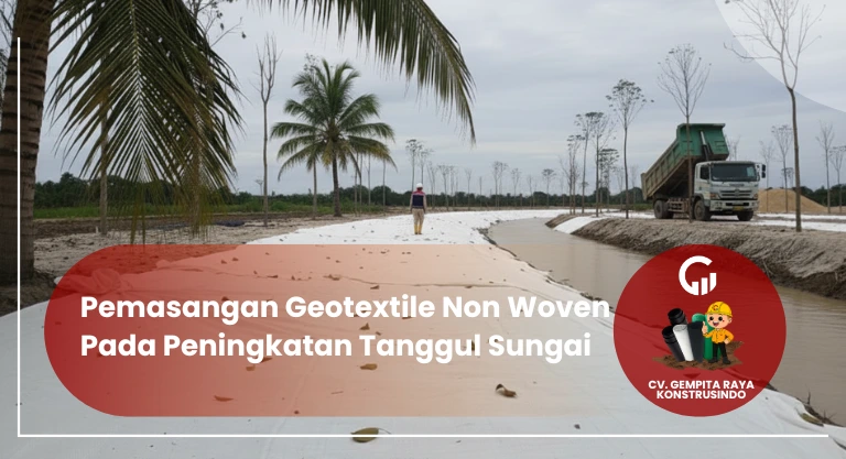 Pemasangan Geotextile Non Woven Pada Peningkatan Tanggul Sungai
