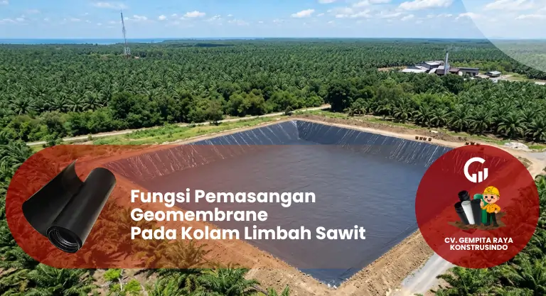 Fungsi Pemasangan Geomembrane Pada Kolam Limbah Sawit
