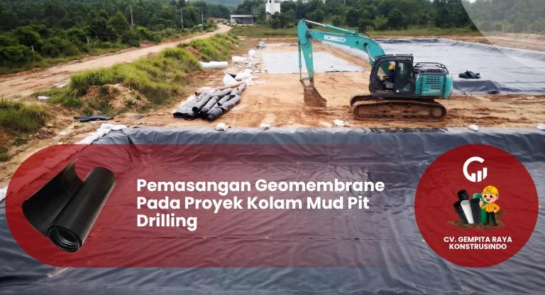 Pemasangan Geomembrane Pada Proyek Kolam Mud Pit Drilling